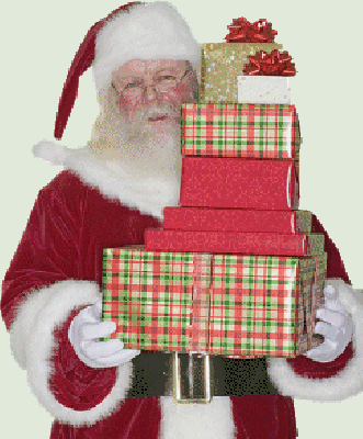 Mikołaj niesie prezenty